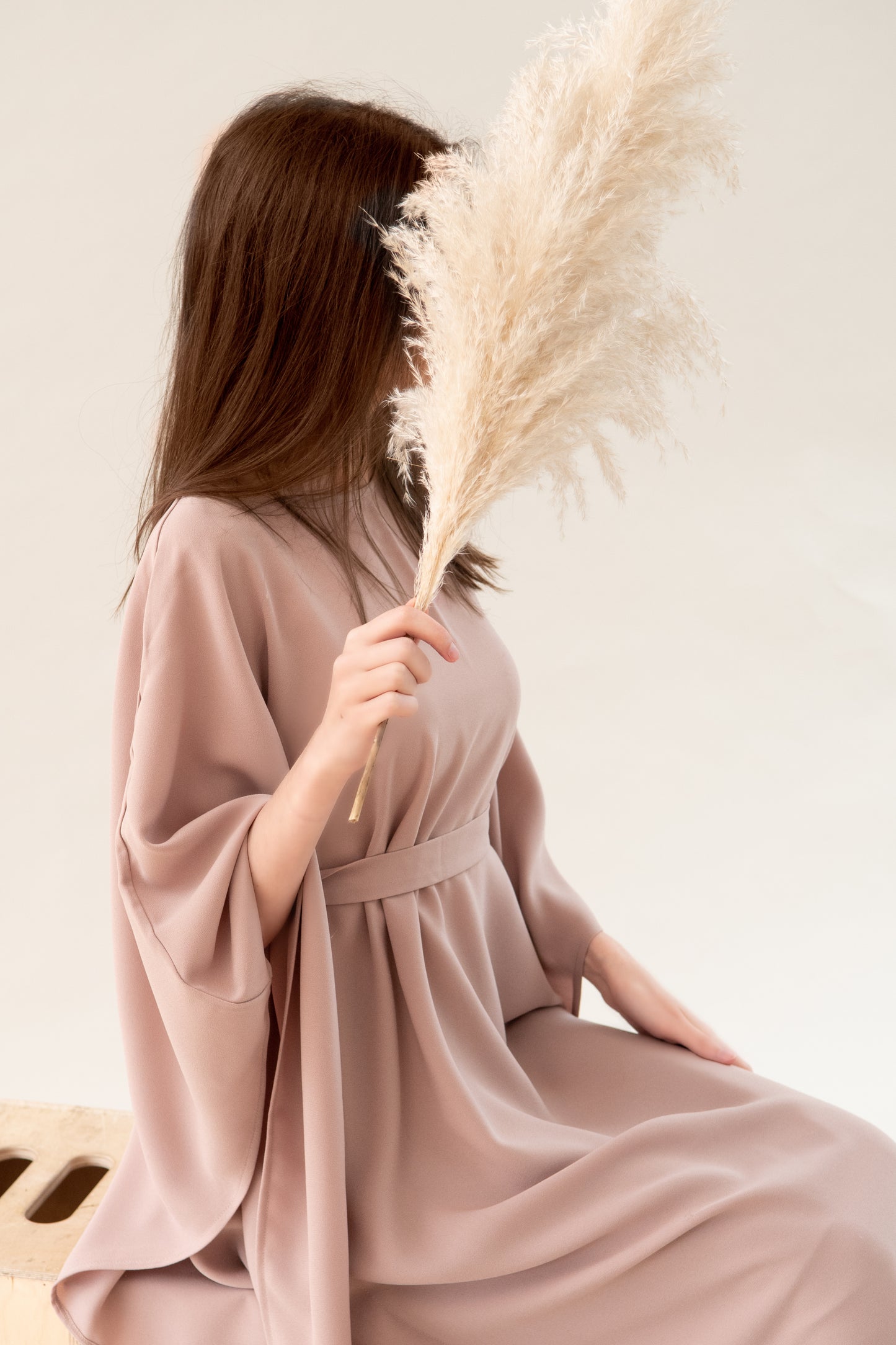 Farrah Crepe Kaftan - Blush taupe