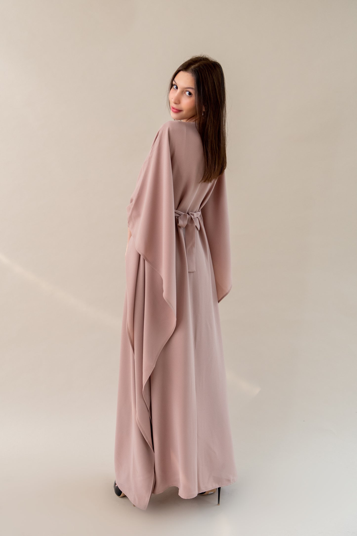 Farrah Crepe Kaftan - Blush taupe