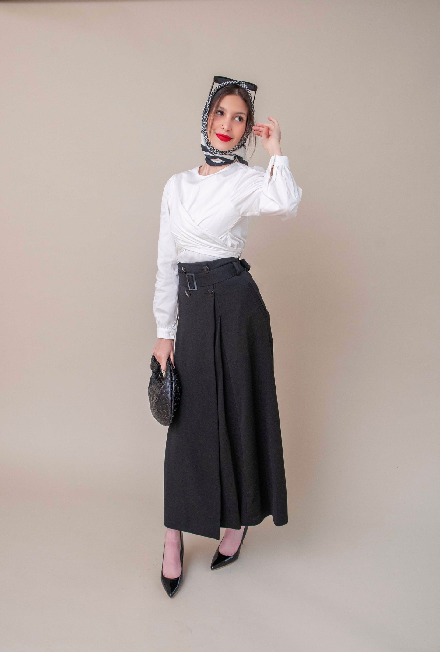Alma Skirt Suit-Pitch Black