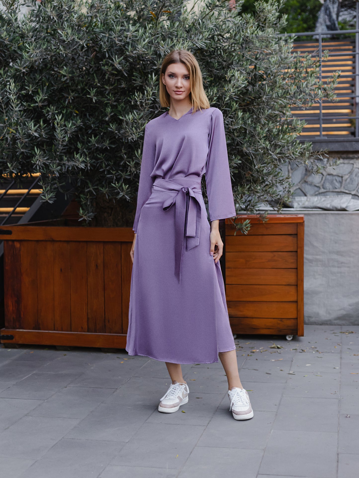 Florence Satin wrap skirt set - Lavender